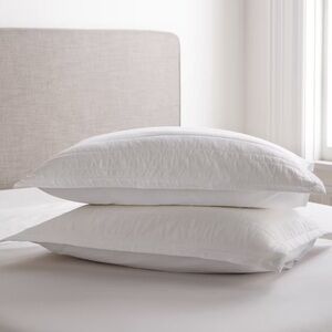 NWT QUINCE Organic Cotton Stripe Stitch Quilted Sham Set King White 4694